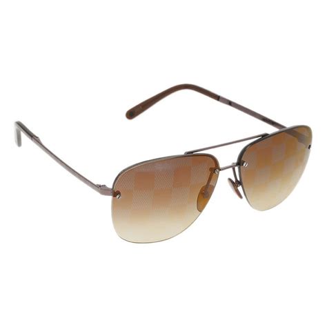 Black with gold trim men's sun. Louis Vuitton Brown Socoa Damier Aviators Sunglasses Louis ...