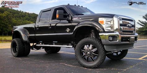 Ford F 350 Dually Fuel Maverick Dually Rear D538 Wheels Black And Milled
