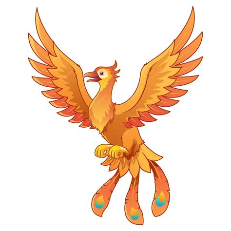 Premium Vector Phoenix Cartoon Illustration