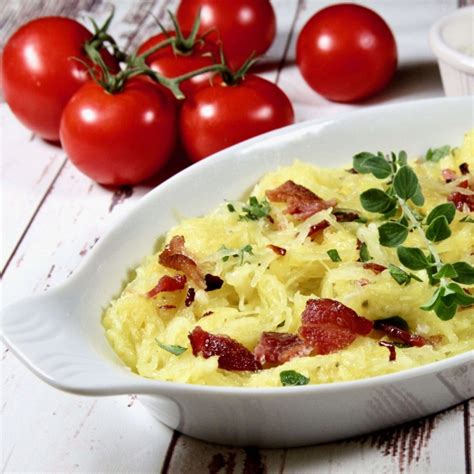 Spicy Garlic Parmesan Spaghetti Squash With Bacon Recipe Easy Cook Find