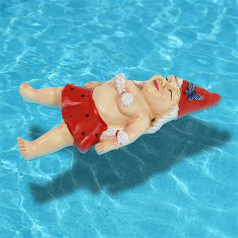 Trinx Sunbathing Sally Pool Floater Gnome Statue Wayfair