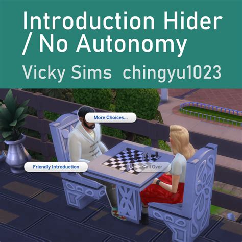 Introduction Hider No Autonomy The Sims 4 Mods Curseforge