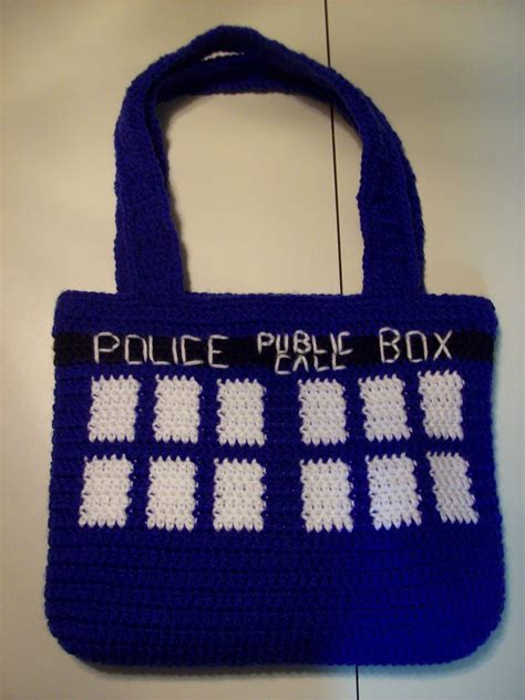 Crochet Tardis Tote Available From Constantgeekery On Etsy Doctorwho