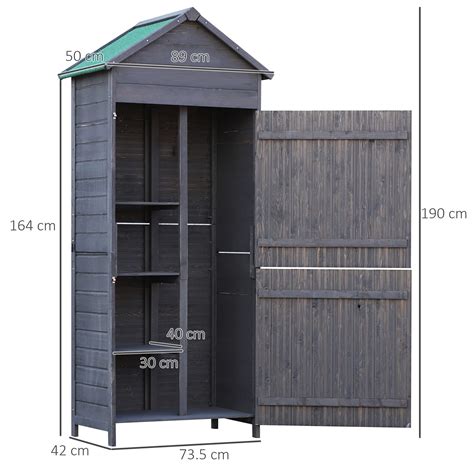 Buy Outsunny 89 X 50cm Garden Shed 4 Tier Wooden Garden Outdoor Shed 3