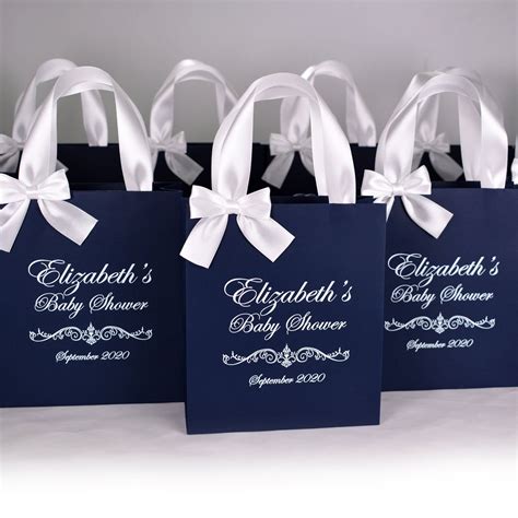 25 Baby Shower Treat Bags With Satin Ribbon Handles Bow And Etsy