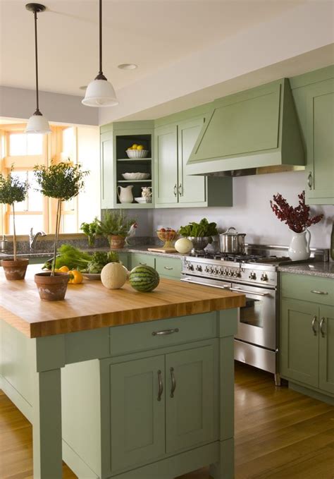 Pin By Laura Nyquist On Kitchens In 2020 Green Kitchen Cabinets