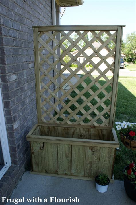 Window box with lattice panels plan. Frugal with a Flourish: How to Build A Lattice Planter Box
