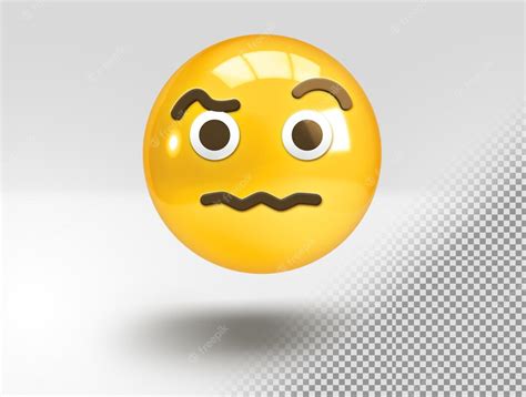 Free Psd Realistic 3d Emoji With Suspicious Face