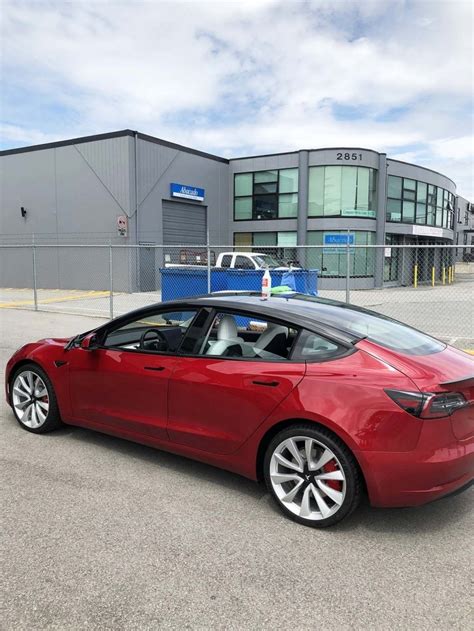 Red Tesla Model 3 Performance with Chrome Delete - Tesla ...