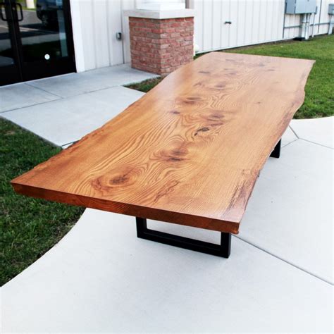 An oak is a tree or shrub in the genus quercus (/ˈkwɜːrkəs/; Live Edge Pin Oak Table | Solid Hardwood Furniture ...