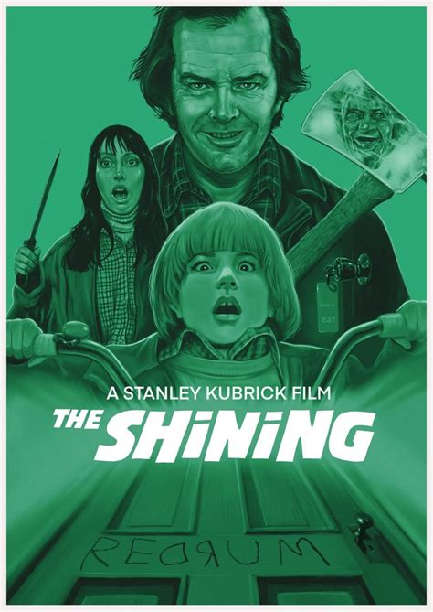 A Movie Poster For The Shining With Two People On A Motorcycle And One