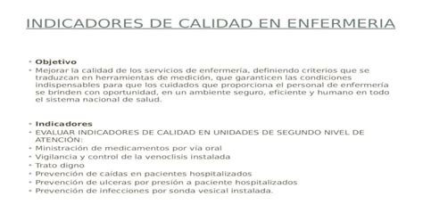 Indicadores De Calidad En Enfermeriapptx Pptx Powerpoint