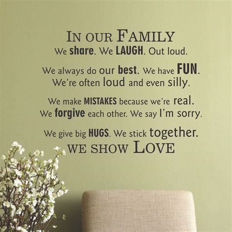 We've learned from this that death can hurt us. In Our Family We Show Love Wall Quotes™ Decal | WallQuotes.com