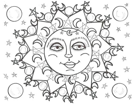 Sun Moon And Earth Coloring Pages Sun And Moon Mandala Coloring Pages