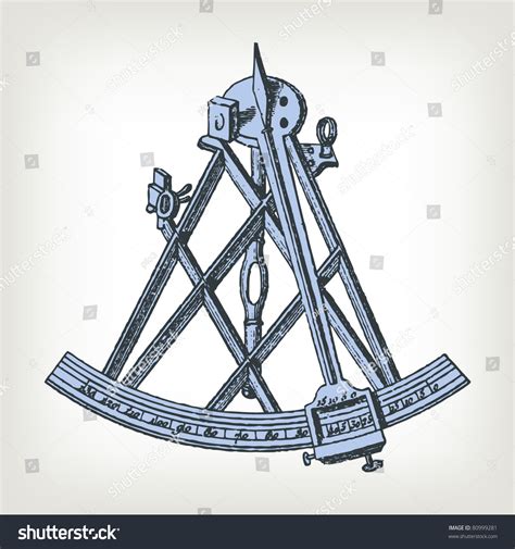 engraving vintage sextant the complete encyclopedia stock vector 80999281 shutterstock