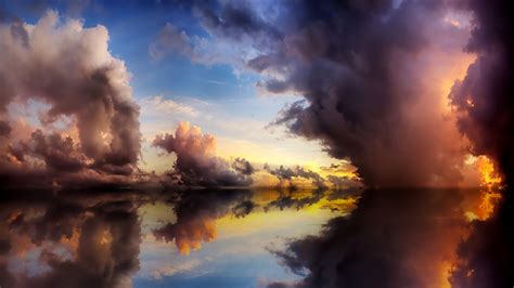 Beautiful Nature Cloud Landscapes Reflected Spectrum