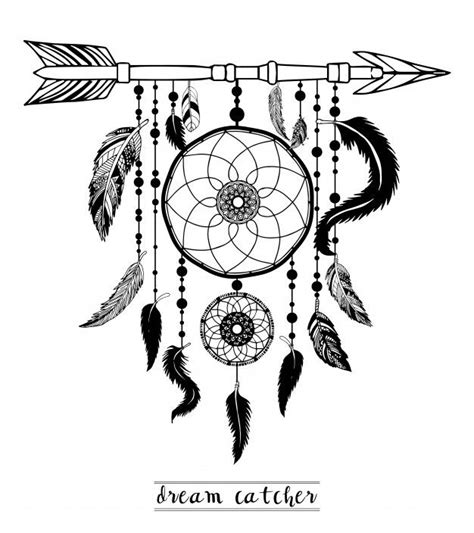 Dream Catcher With Arrow And Feathers Hand Drawn Vector In 2020