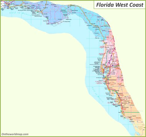Map Of Florida West Coast Florida Gulf Coast Map