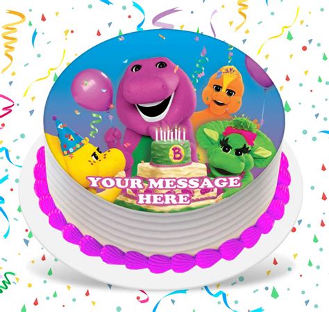 Buy Barney Cake Topper Edible Image Personalized Cupcakes Frosting