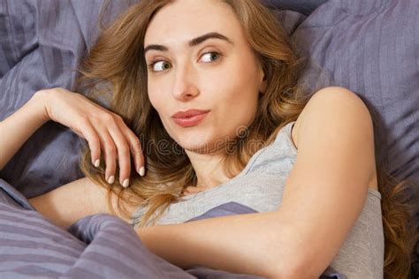 Sexy Girl Lonely Woman Lying Bed Bedroom Stock Photos Free And Royalty