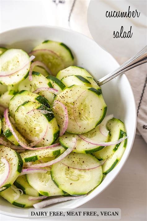 Easy Vinegar Cucumber Salad Veganosity