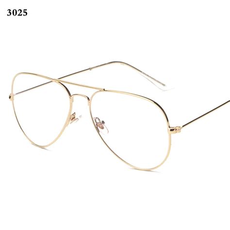 Brand Mens Eyeglasses Gold Rimmed Glasses 3025 3026 Vintage Eyewear Women Retro Nerd Glasses