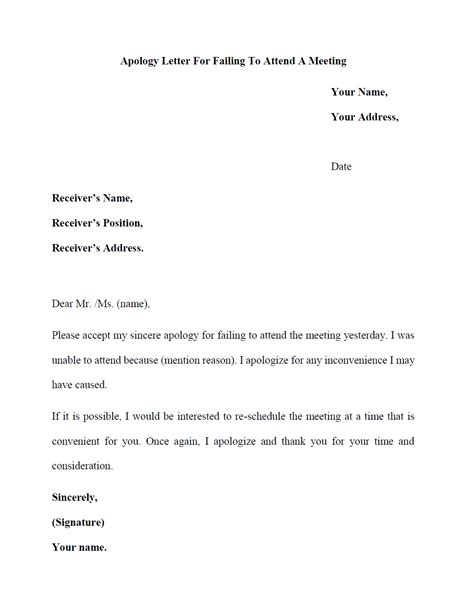 Apology Letter Sample: Apology Letter For Failing To 