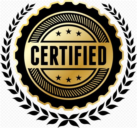 HD Gold Black Certificate Logo Transparent PNG Citypng