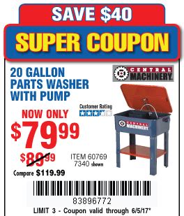 Discussing lessons learned with the harbor freight parts washer. Harbor Freight Tools Coupon Database - Free coupons, 25 ...