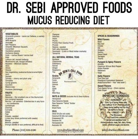 Mucus Reducing Foods Dr Sebi Approved Dr Sebi Recipes Alkaline Diet Dr Sebi Alkaline Food