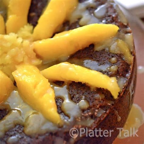 Platter Talk Ginger Cake With Mango And Brandy Glaze Homemade Recipes