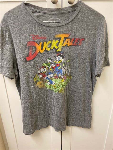 Ducktales Shirt Gray Disney Donald Duck Scrooge Mens Gem