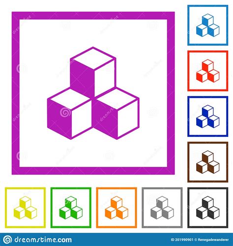 Iconos Encuadrados En Pisos De Cubos Ilustración Del Vector