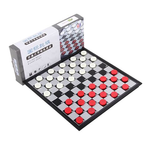 Magnetic International Draughts Set Chess Checkers Portable Folding
