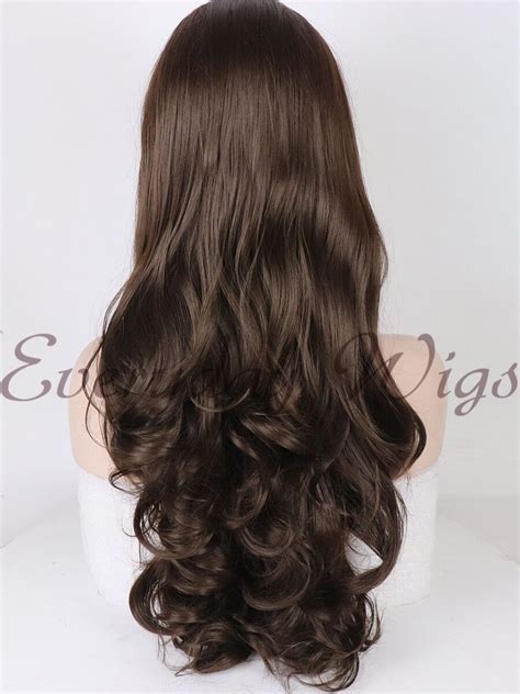 Brown Long Wavy Synthetic Lace Front Wigs Edw Wigs Lace Front Wigs Straight