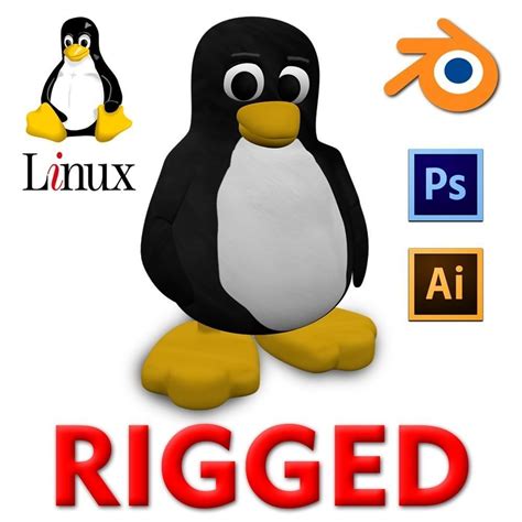 3D Linux Penguin model rigged | CGTrader