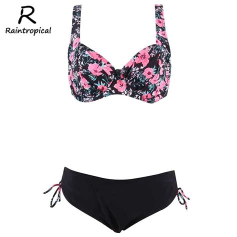 Raintropical Multicolor Solid Swimsuit Sexy Women Swimwear High Waist Bathing Suit Push Up