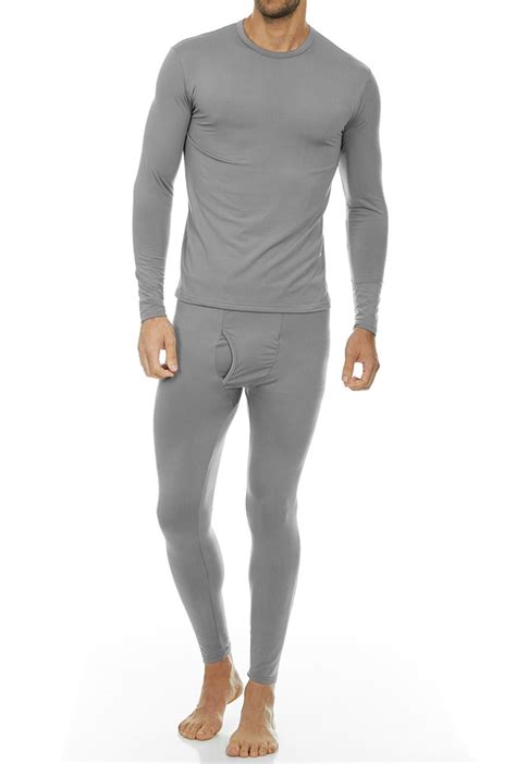 thermajohn men s ultra soft thermal underwear long johns sets with fleece lined grey 2xl