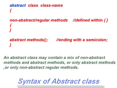 And a constructor of abstract class is called when an instance of an inherited class is created. Java Abstract Class- Decodejava.com