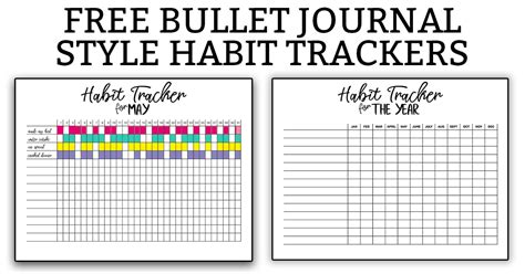 Habit Tracker Printable Bullet Journal