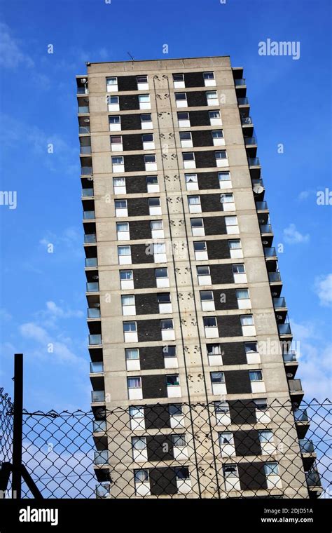 Public Council Housing High Rise Tower Block Apartments In A Run Down
