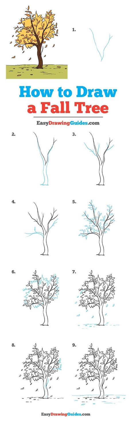 How To Draw A Fall Tree Really Easy Drawing Tutorial Tree Drawings