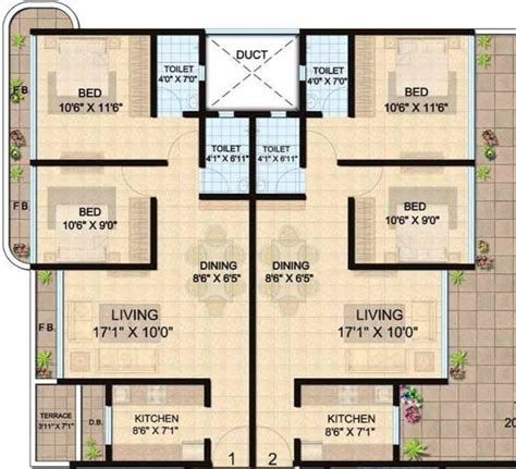 Bhk Flat Floor Plan Viewfloor Co