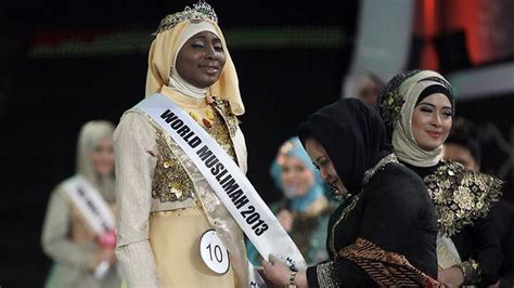 nigerian woman wins muslim beauty pageant rival to miss world the australian