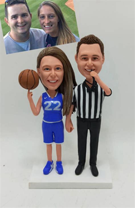 Personalized Wedding Cake Topper Basketball Player And Referee Custom