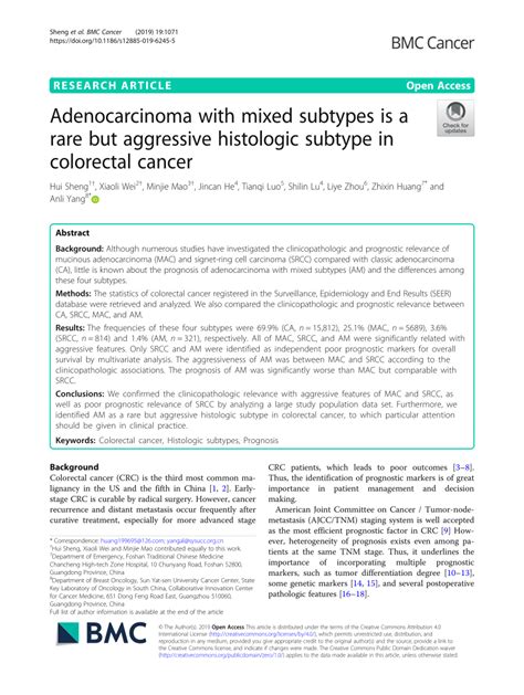 Pdf Adenocarcinoma With Mixed Subtypes Is A Rare But My Xxx Hot Girl