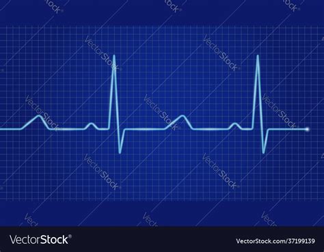 Cardiogram Cardiograph Oscilloscope Blue Screen Vector Image