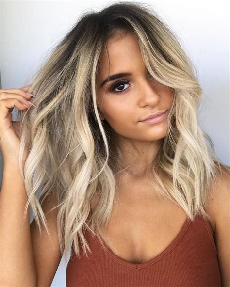 Blonde Hair With Light Brown Roots Fashion Style