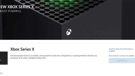 Xbox Series X Official Pre Order Page On The Microsoft Store Live Now