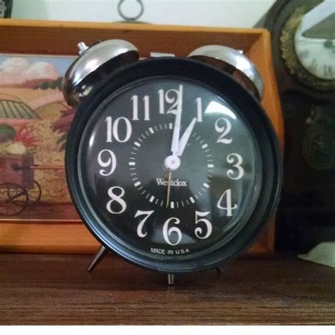 Alarm Clock Westclox Retro Black Wind Up Double Bell Vintage